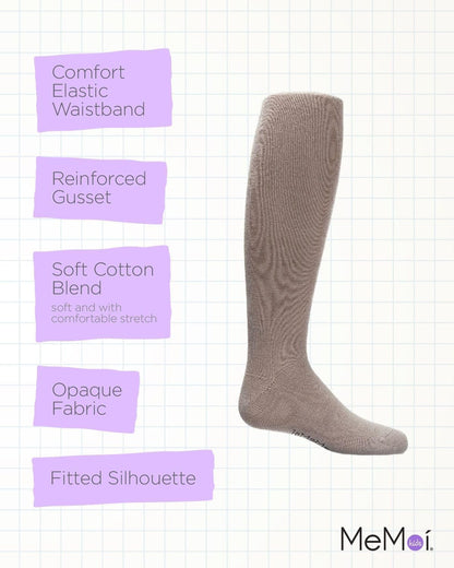 MeMoi Soft Pima Cotton Tights for Girls, Soft and Lightweight Opaque Tights for girls - Sizes 8 to