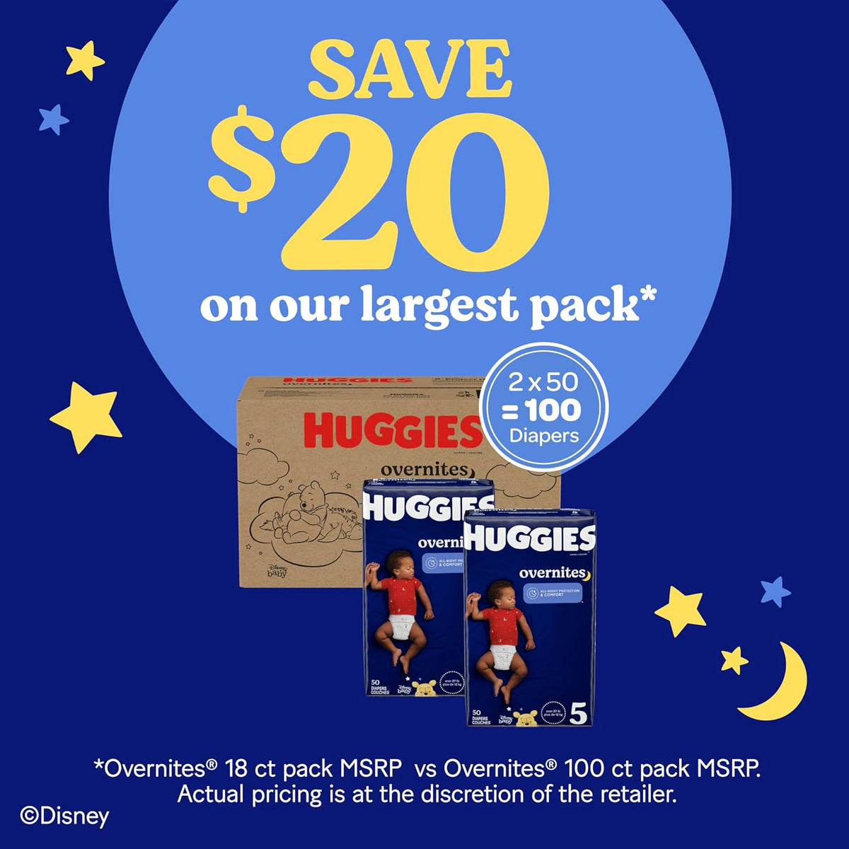 Huggies Size 5 Overnites Baby Diapers: Overnight Diapers, Size 5 (27+ lbs), 88 Ct, Packaging May