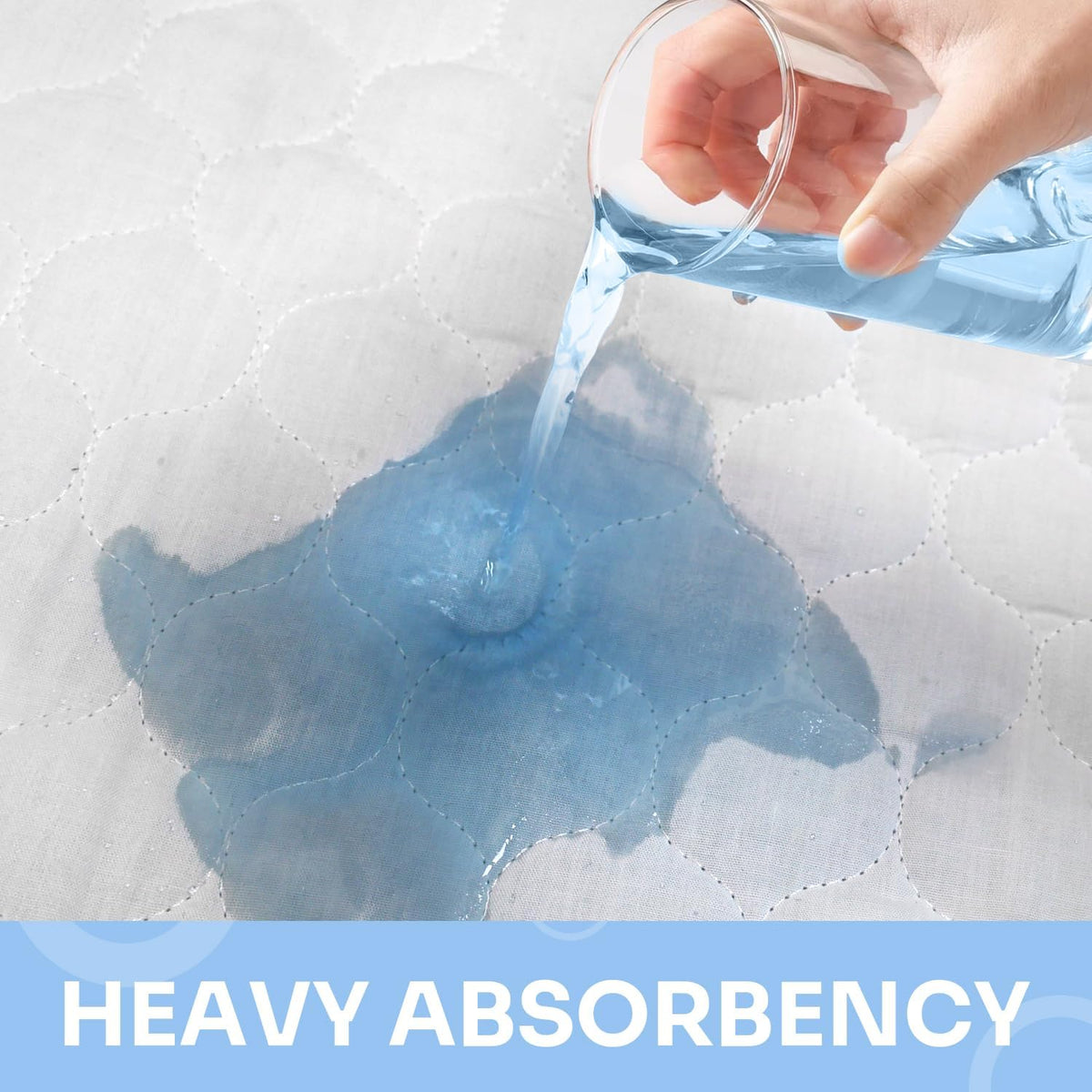 Heavy Absorbency Bed Pad, Washable and Reusable Incontinence Bed Underpads, 34"X52" (2 Pack)