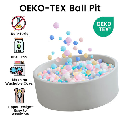 Zedachica Ball Pit for Toddlers 35.43''x11.81 Baby Ball Pits Soft Memory Foam Ball Pit Round Kids