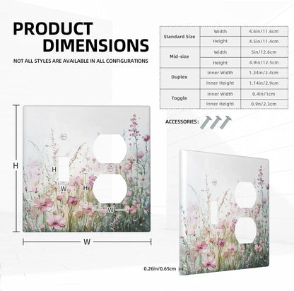 Wallplates Wildflower Botanical Watercolor Floral 1 Toggle 1 Duplex Switch Plate Electrical Gfci