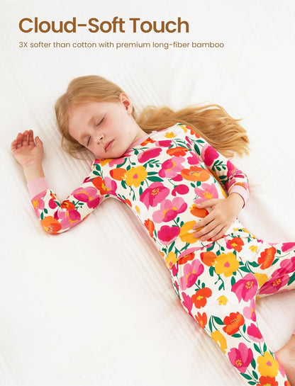 PATPAT Bamboo Viscose Pajama Set for Toddlers with Improved Tensile Strength, Snug Fit Pjs Sleeper