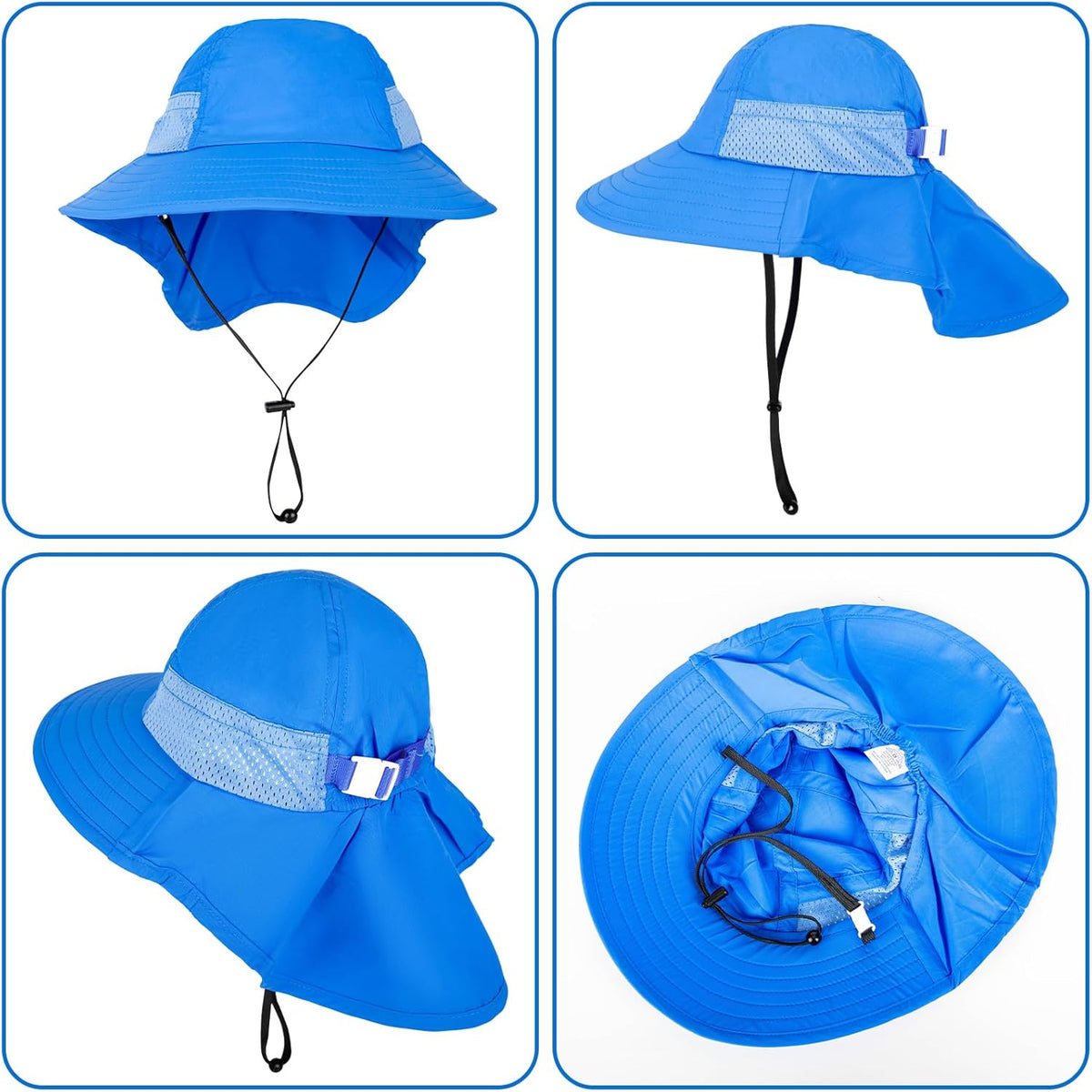 Toddler Baby Sun Hat Kids Summer UPF 50+ for Boys Girls Adjustable Beach Hats with Bucket Wide Brim