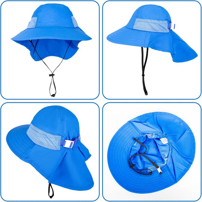 Toddler Baby Sun Hat Kids Summer UPF 50+ for Boys Girls Adjustable Beach Hats with Bucket Wide Brim