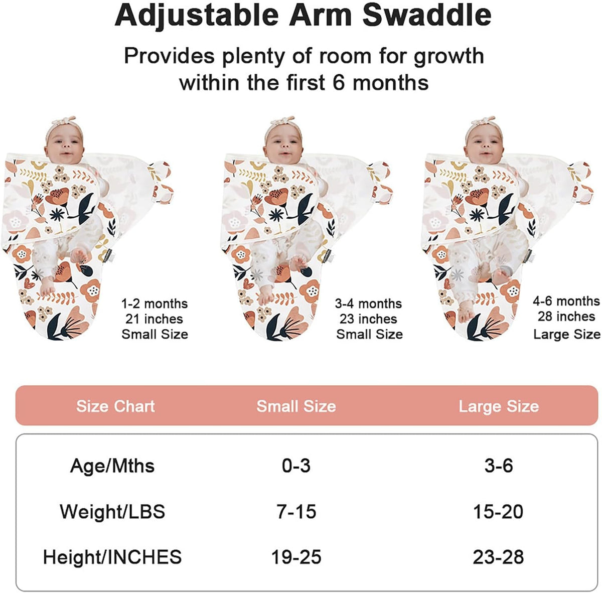 HOUSBAY 100% Cotton Baby Swaddle Sleep Sacks for Newborn Swaddling Blankets Adjustable 2-Way Zipper