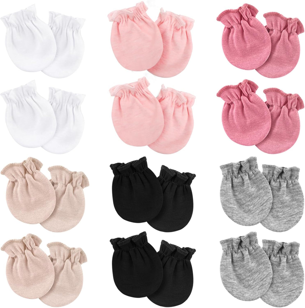 Newborn Baby Mittens No Scratch Cotton Elastic Wrist Gloves Infant Toddler Mittens for Baby Boy