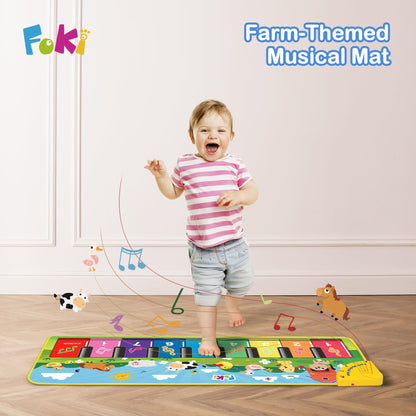 FOKI Floor Piano Mat, Toddler Toys for 1-5 Year Old Baby Boy Girl Gifts