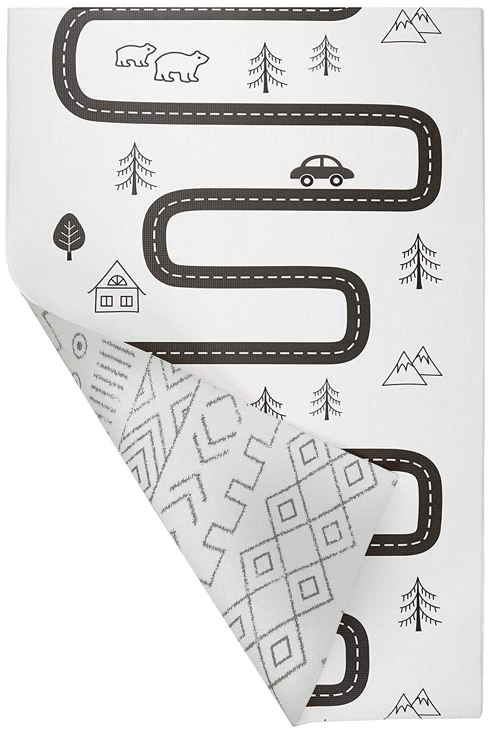 Baby Care Play Mat (Medium, Nordic Trails - Tribal) 73’’ x 49’’ Original One-Piece Reversible