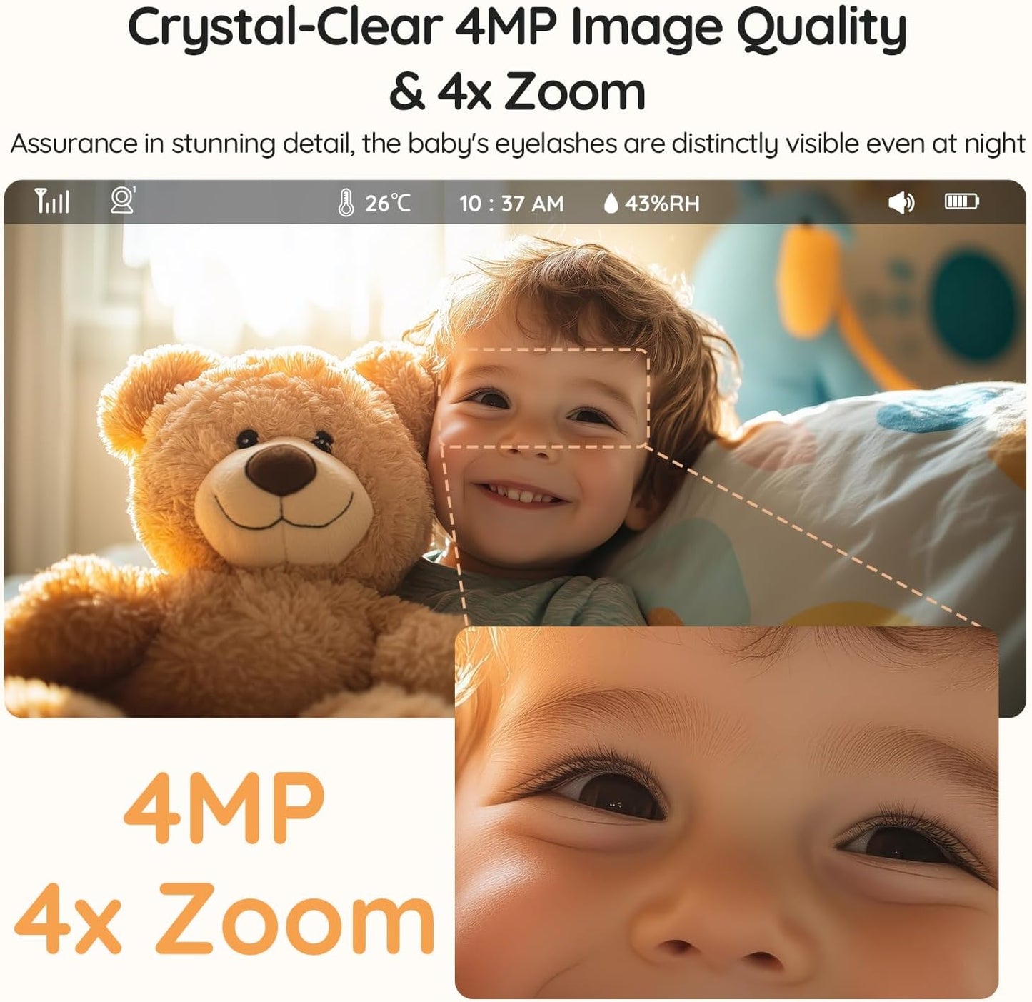 BOIFUN 5.5" AI 4MP Baby Monitor Pro Max: App (Wi-Fi) and Monitor (No Wi-Fi) Control, Upgrade AI