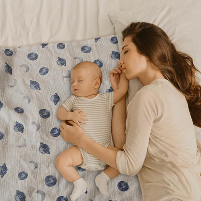 GLLQUEN BABY Blankets for Unisex Boys Girls, 2-Pack Muslin Cotton Front Soft and Breathable, and