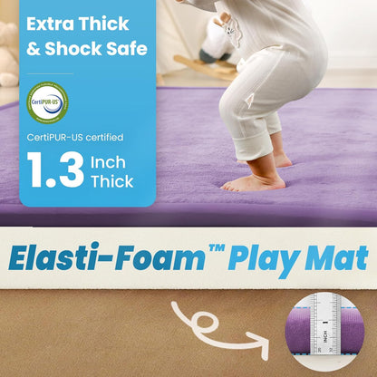 Baby Play Mat for Kids Room,Extra Thick Elasti-Foam Anti-Fall Cushion Mat for