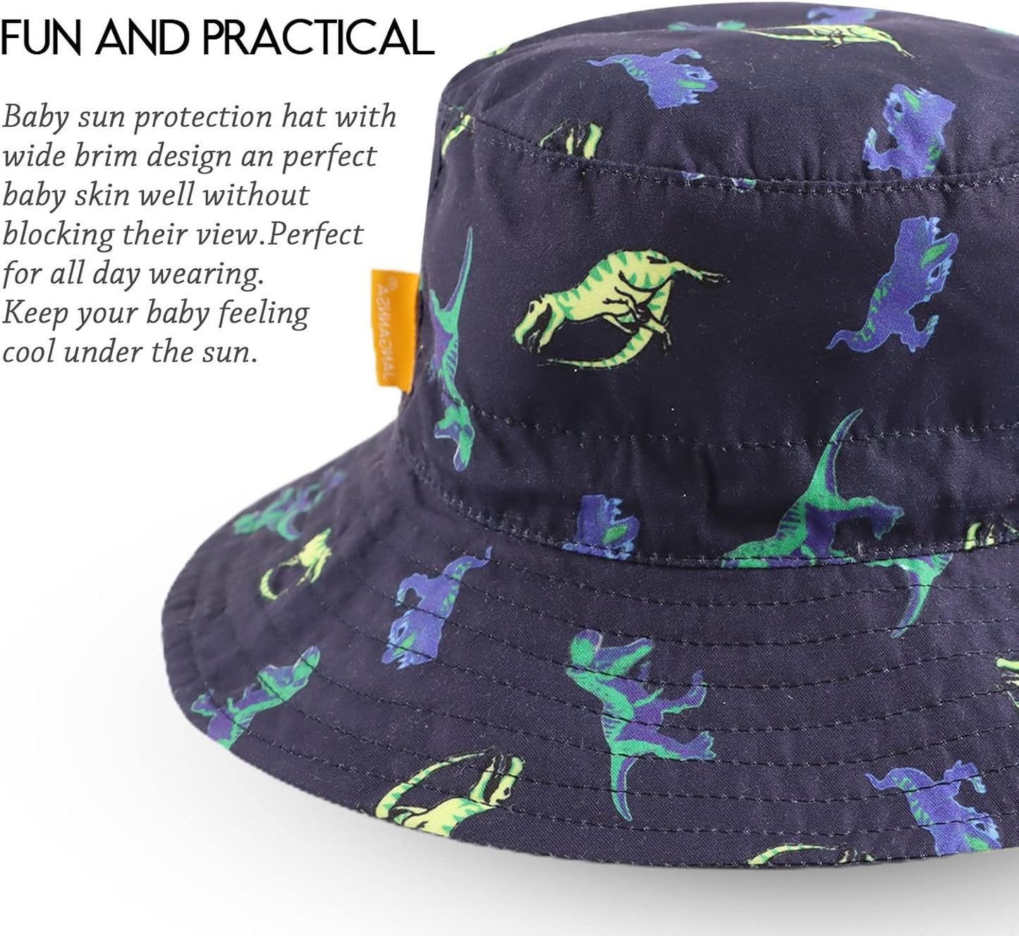 JANGANNSA Cotton Baby Sun Hat Infant Toddler Boys Girls Bucket Hats Summer Sun Protection Kids