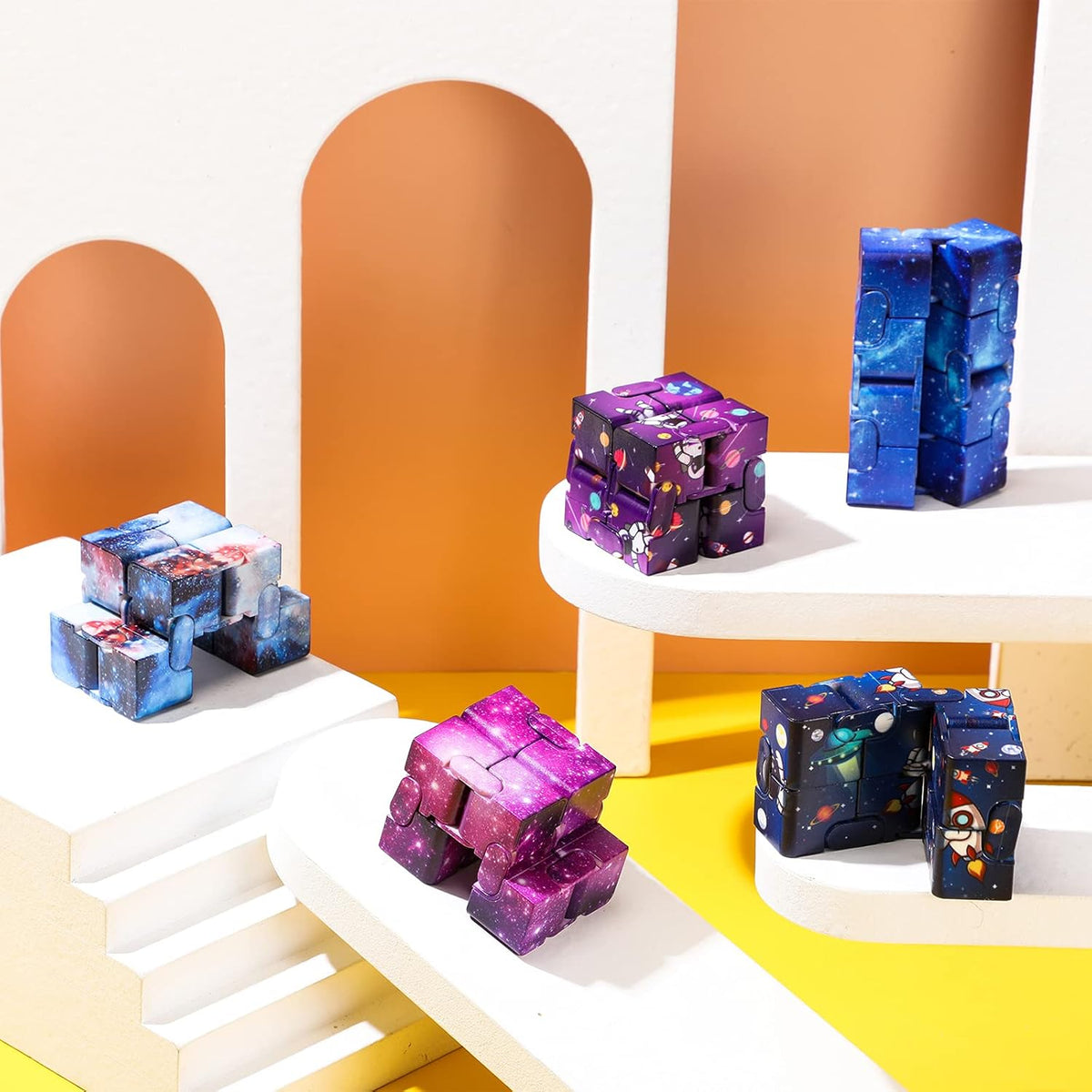 Galaxy Cubes Bulk Toys Gifts Space Astronaut Sensory Stress Anxiety Relief Cool Hand Mini Kill Time