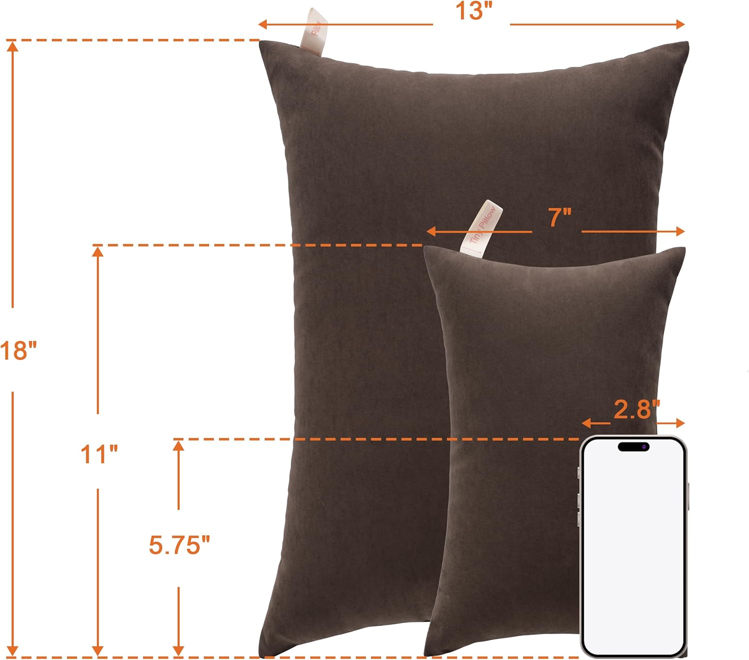 NTBAY Tiny Pillows, Down Alternative 7"x11" Microfiber Mini Pillows for Travel, Pets, Soft Machine