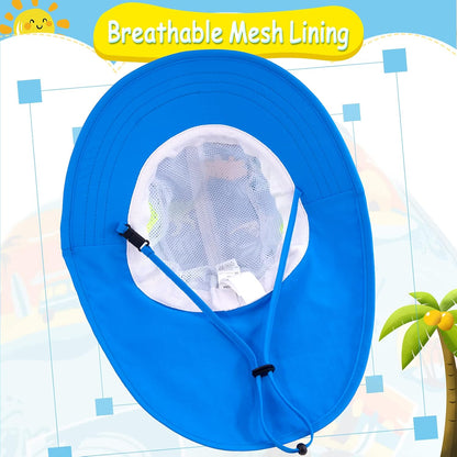XIAOHAWANG Girls Sun Hat Baby Beach Hats Boys UPF 50+ Kids Summer Protection Cap Toddler Breathable