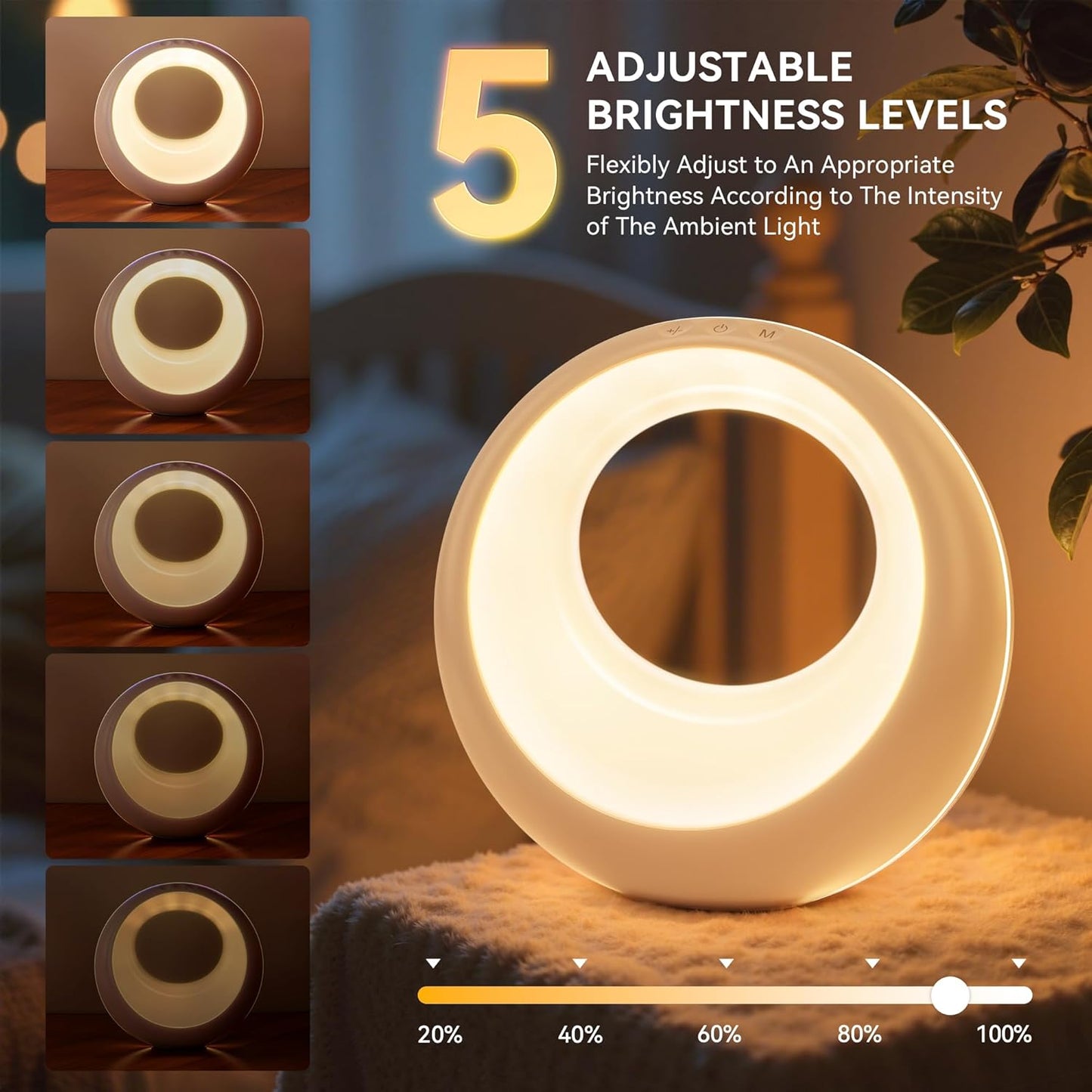Nursery Night Light for Baby, Magic Moon Lamp for Kids and Adult 7 Lighting Colors & 9 RGB Modes