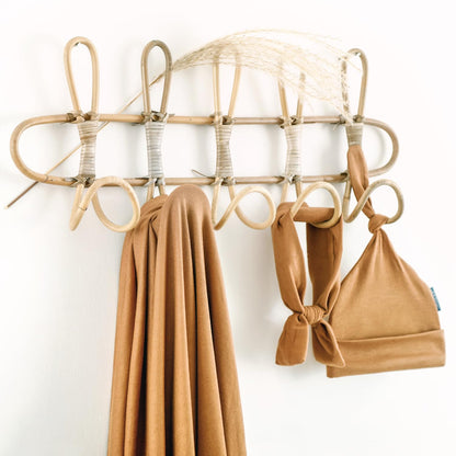 GRSSDER Newborn Swaddle Blanket, Ultra Soft Jersey Receiving Blanket with Matching Headband and