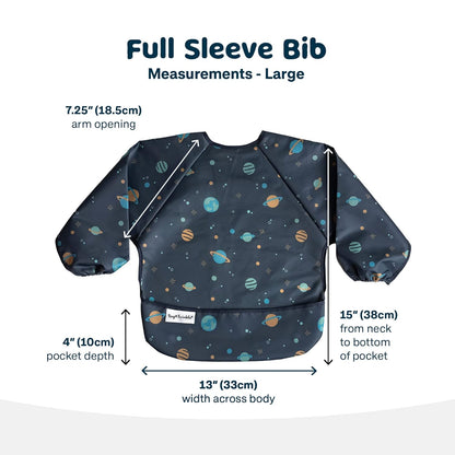 Tiny Twinkle Mess Proof Baby Bib,Waterproof Smock Baby Bib for Eating,Machine Washable Long Sleeve