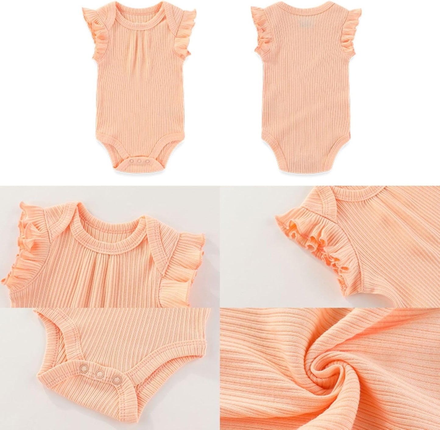 Four Seasons Baby Boy Girl Bodysuits 5-Pack Cotton Comfort Short Sleeve Baby Clothes Soft Infant