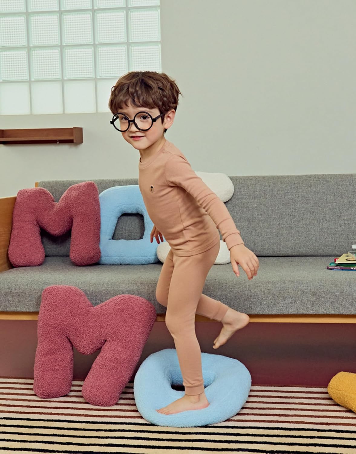 moimoln 6M-8Y Modal Cotton Solid Soft Breathable Baby Toddler Boys Girls Snug fit Pjs Long Sleeve
