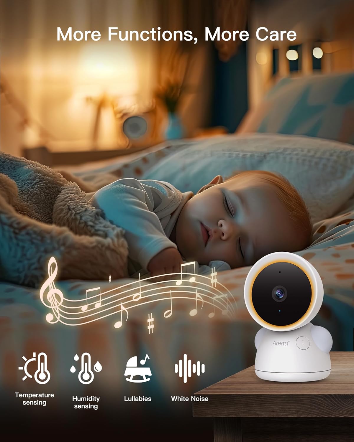 ARENTI Baby Monitor with 2 Cameras, 2K/3MP WiFi 6 Camera and Audio, 5-inch Wireless Screen