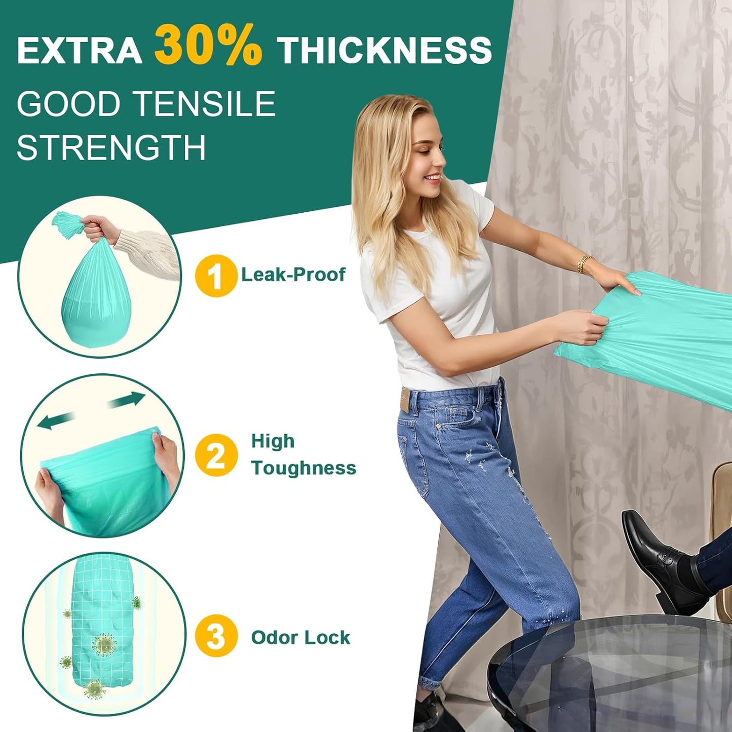 4 Pack Adult Diaper Liner Refills,Diaper Pail Refill Bags Compatible with Janibell Akord 330 slim
