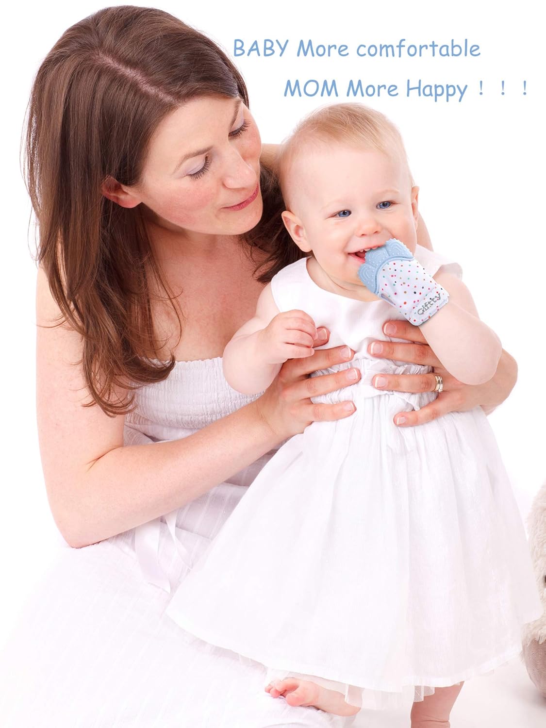 Giftty Teething Mitten Chew Mitt Baby Teether Glove - Self Soothing Teether, Teething Pain Relief