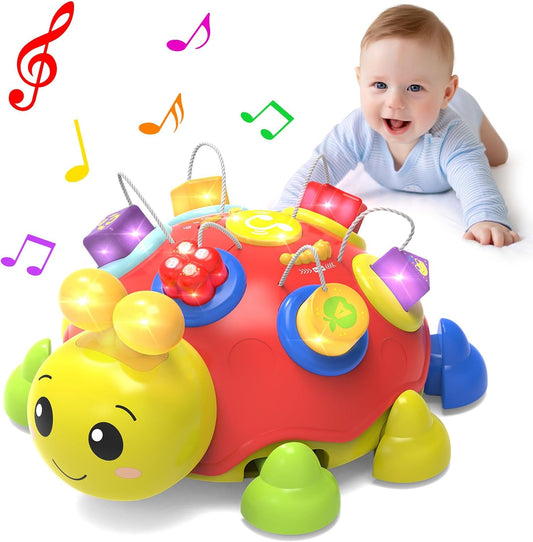Baby Crawling Toys 6-12 Months,Musical Ladybug Crawling Toy for Infants 0-3-6 7 8 9 10 12-18