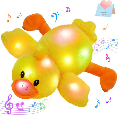 Glow Guards 12'' Musical Light Up Yellow Duck Stuffed Animal LED Glowing Singing Soft Plush Toy