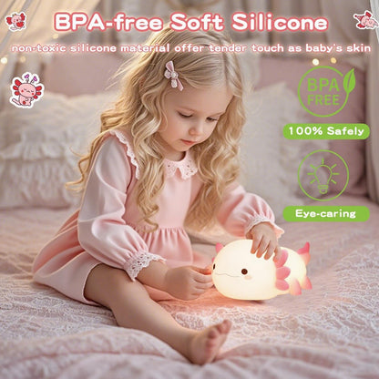 Axolotl Lamp,Cute Axolotl Night Light,Dimmable Silicone Animal Nursery Night Light,Adorable
