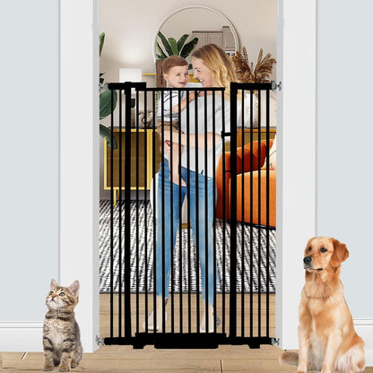 55.1 Inch Tall Baby Gate Auto Close Dog Gate Adjustable 29.92" - 43" Wide Pressure Mounted Walk