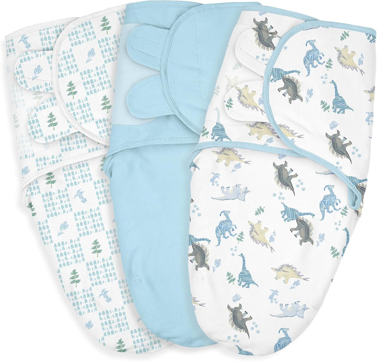 Baby Swaddle Sacks, 3-Pack Newborn Organic Cotton Swaddle Wrap, Adjustable Swaddling Blankets