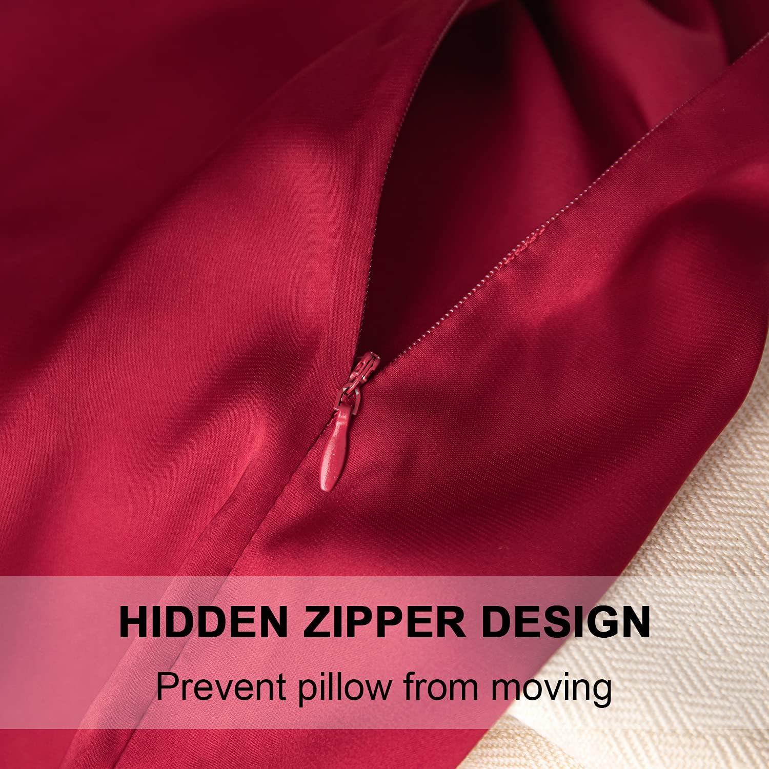 Mulberry Silk Pillowcase for Hair and Skin,Standard Size Cooling Silk Pillow Case with Hidden