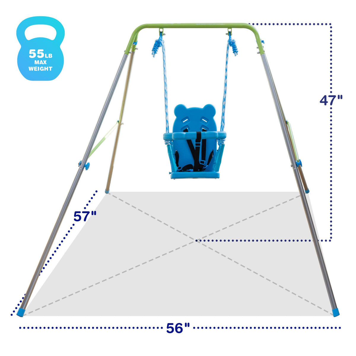Sportspower My 1st Toddler Swing - Heavy-Duty Baby Indoor/Outdoor Swing Set with Safety Harness