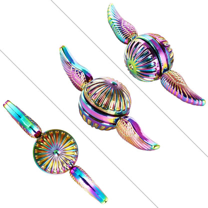 Solid Metal Sphere Fidget Spinner Iridescent Sensory Hand Finger Spinning Toy ADD ADHD Stress