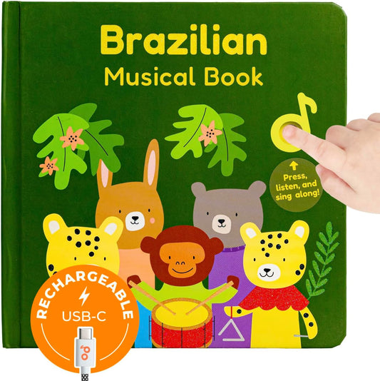 Cali's Books Brazilian Nursery Rhymes Book - Sound Books for Toddlers 1-3 Years Old - Interactive &