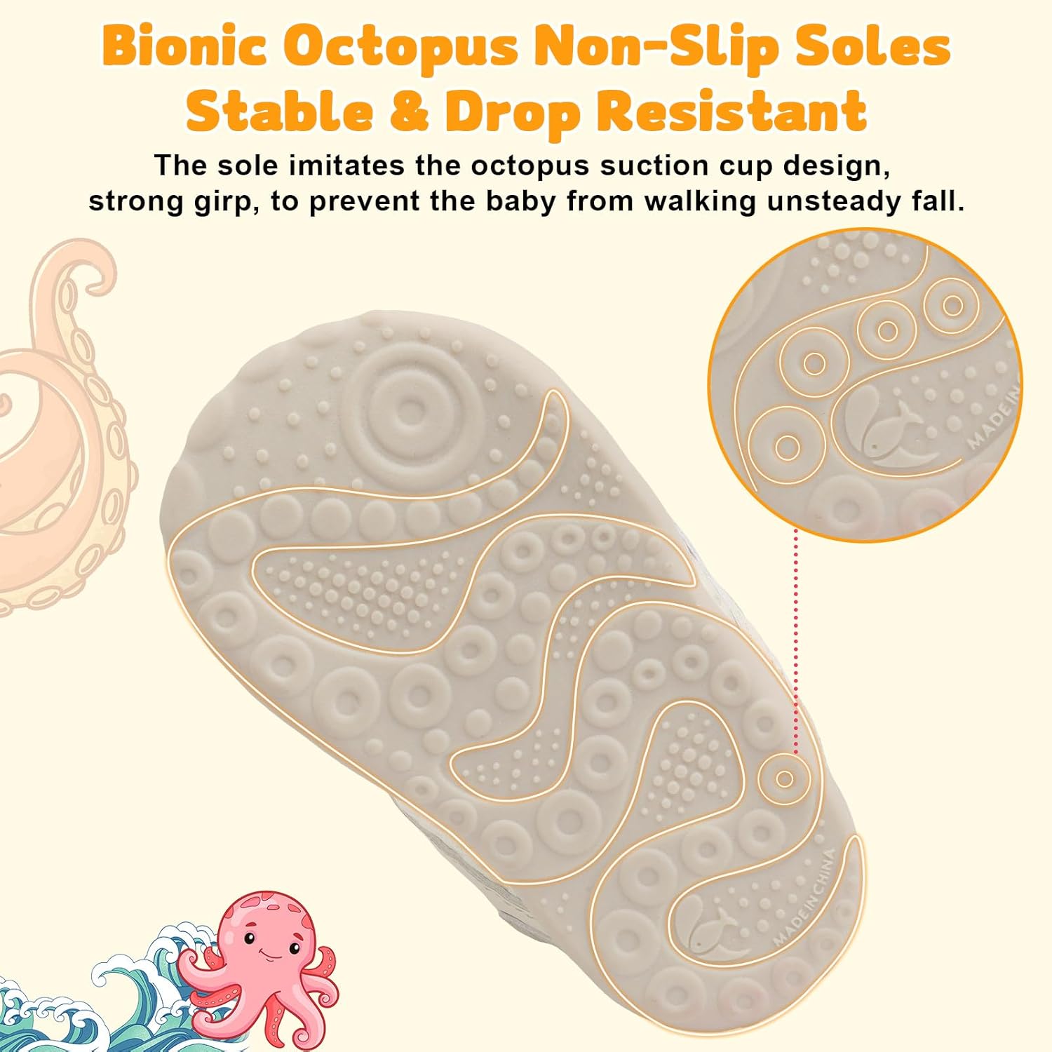 FEETCITY Wide Baby Shoes Boys Girls Baby Barefoot Shoes Breathable Infant Walking Shoe Crib Sock