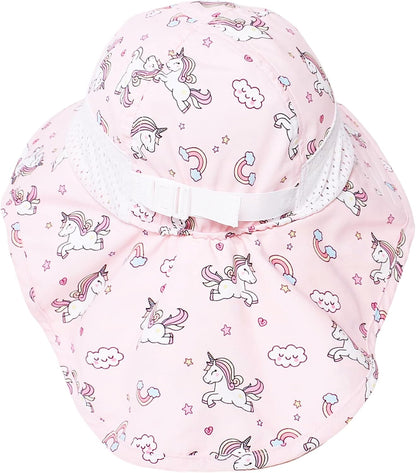 CHUNG Baby Sun Protection Hat Summer Toddler Adjustable UPF 50+ Wide Brim Neck Flap Beach Caps Boys