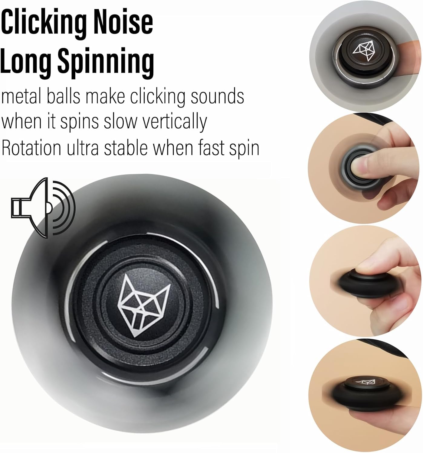 Freelove Upgraded Fox Tri 1.8'' Fidget Spinner with Steel Beads, Luminous Metal Spinners Toys for