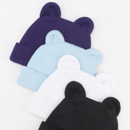 DRESHOW BQUBO 4 Pieces Baby Beanie Newborn Toddler Soft Cute Knit Hat Hospital Hats for Baby Boys