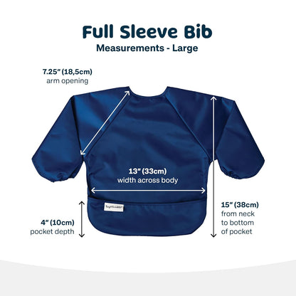 Tiny Twinkle Mess Proof Baby Bibs, 2pk Waterproof Smock Baby Bibs for Eating, Machine Washable Long