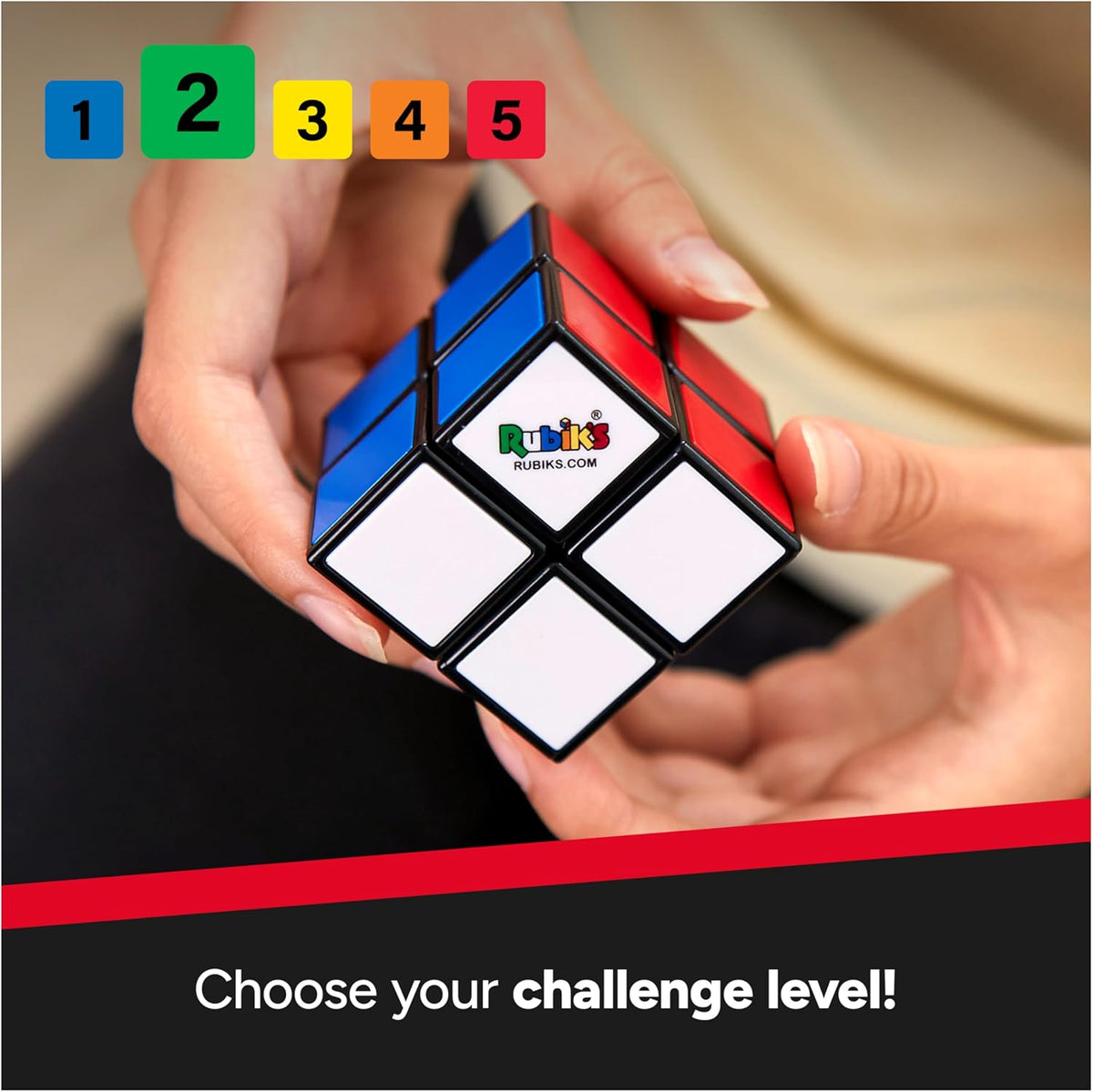 Rubik's Mini, Original 2x2 Rubik's Cube 3D Puzzle Fidget Cube Stress Relief Fidget Toy Brain