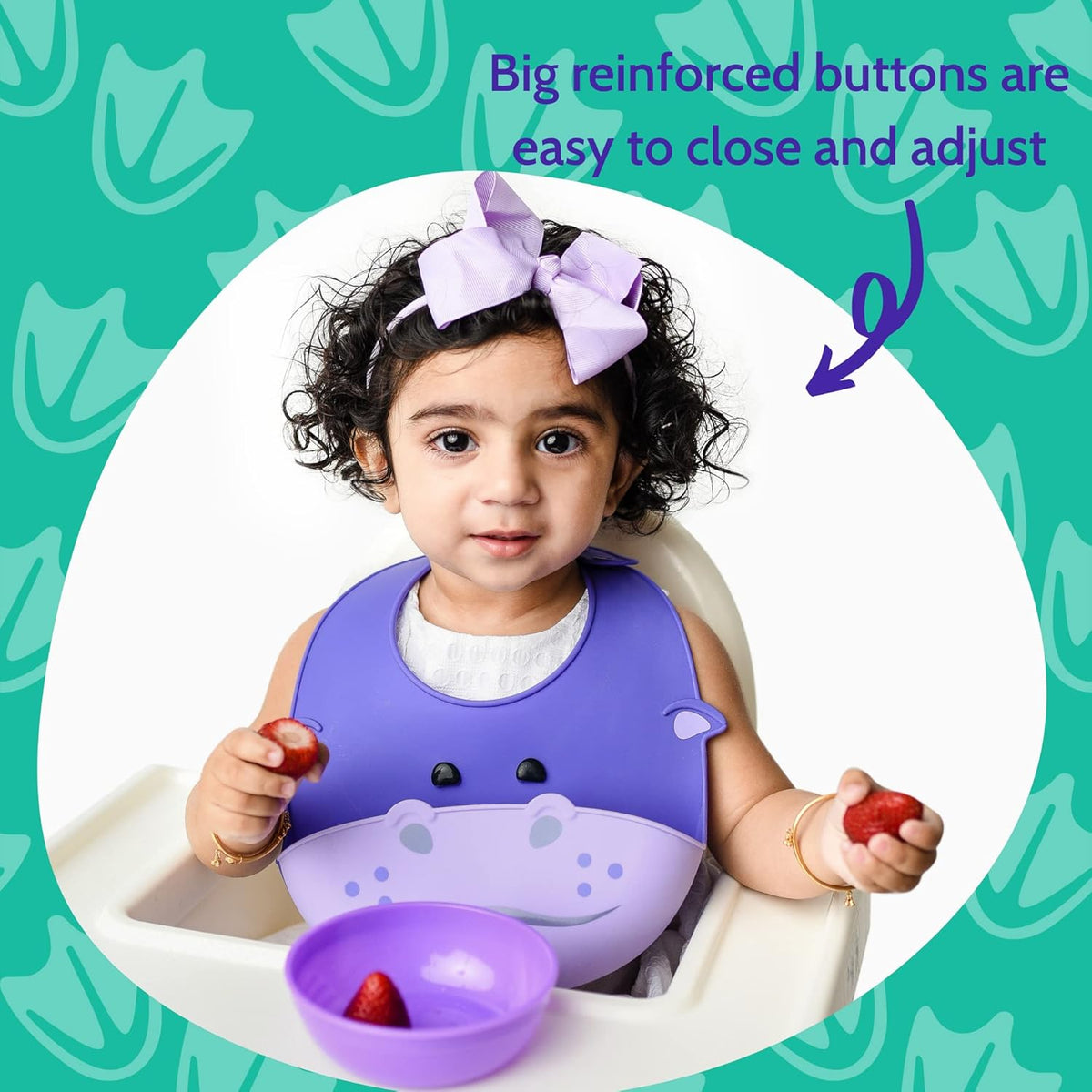 Silly Goose Set of 2 Silicone Animal Baby Bibs for Babies and Toddlers, Waterproof, Adjustable