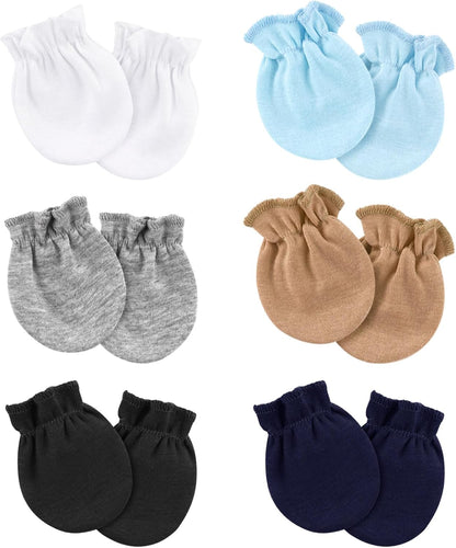 Newborn Baby Mittens No Scratch Cotton Elastic Wrist Gloves Infant Toddler Mittens for Baby Boy