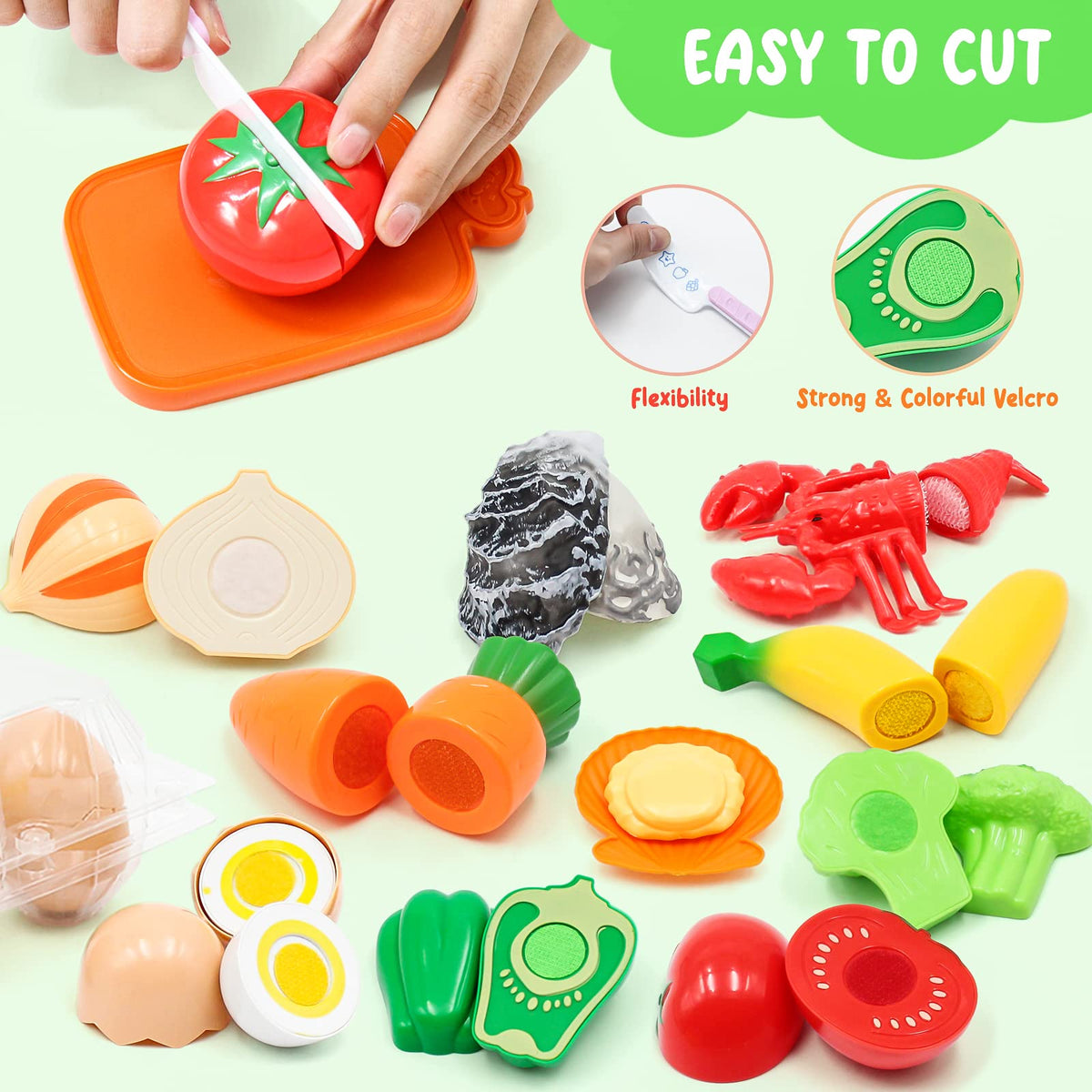 Kids Pretend Play Kitchen Accessories Set, 38pc Play Pots Pans Set for Kids