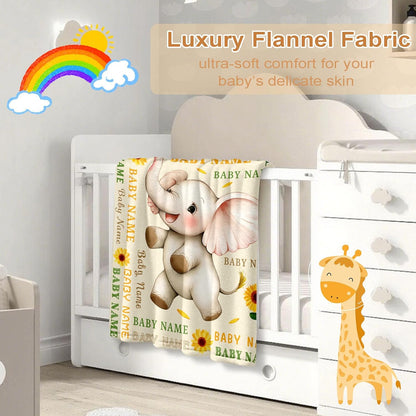 Ship Next Day, Personalized Baby Blanket – Printed in USA, Custom Baby Blanket for Boys & Girls