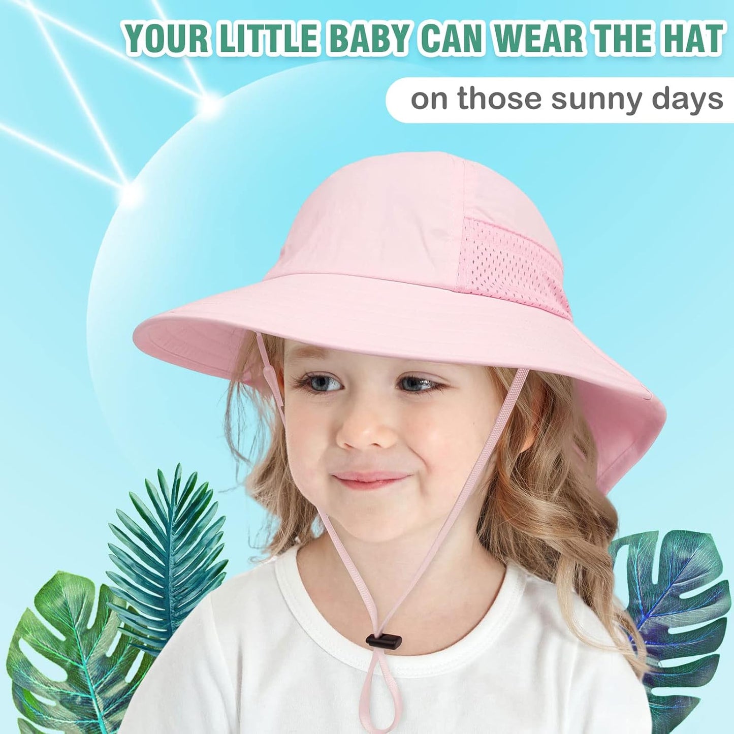 XIAOHAWANG Girls Sun Hat Baby Beach Hats Boys UPF 50+ Kids Summer Protection Cap Toddler Breathable