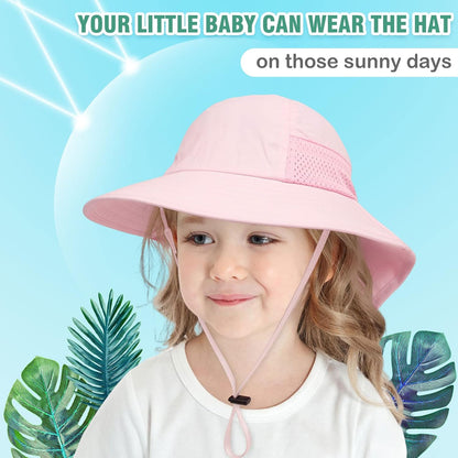 XIAOHAWANG Girls Sun Hat Baby Beach Hats Boys UPF 50+ Kids Summer Protection Cap Toddler Breathable