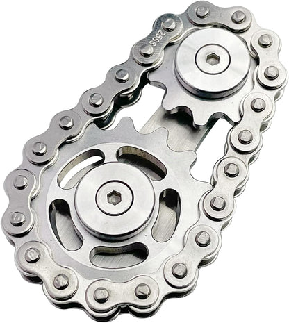 Chain Gear Fidget Spinner, Metal Sprocket Chain Fidget Toy, Stress Anxiety Relief Fidget Toy, Bike