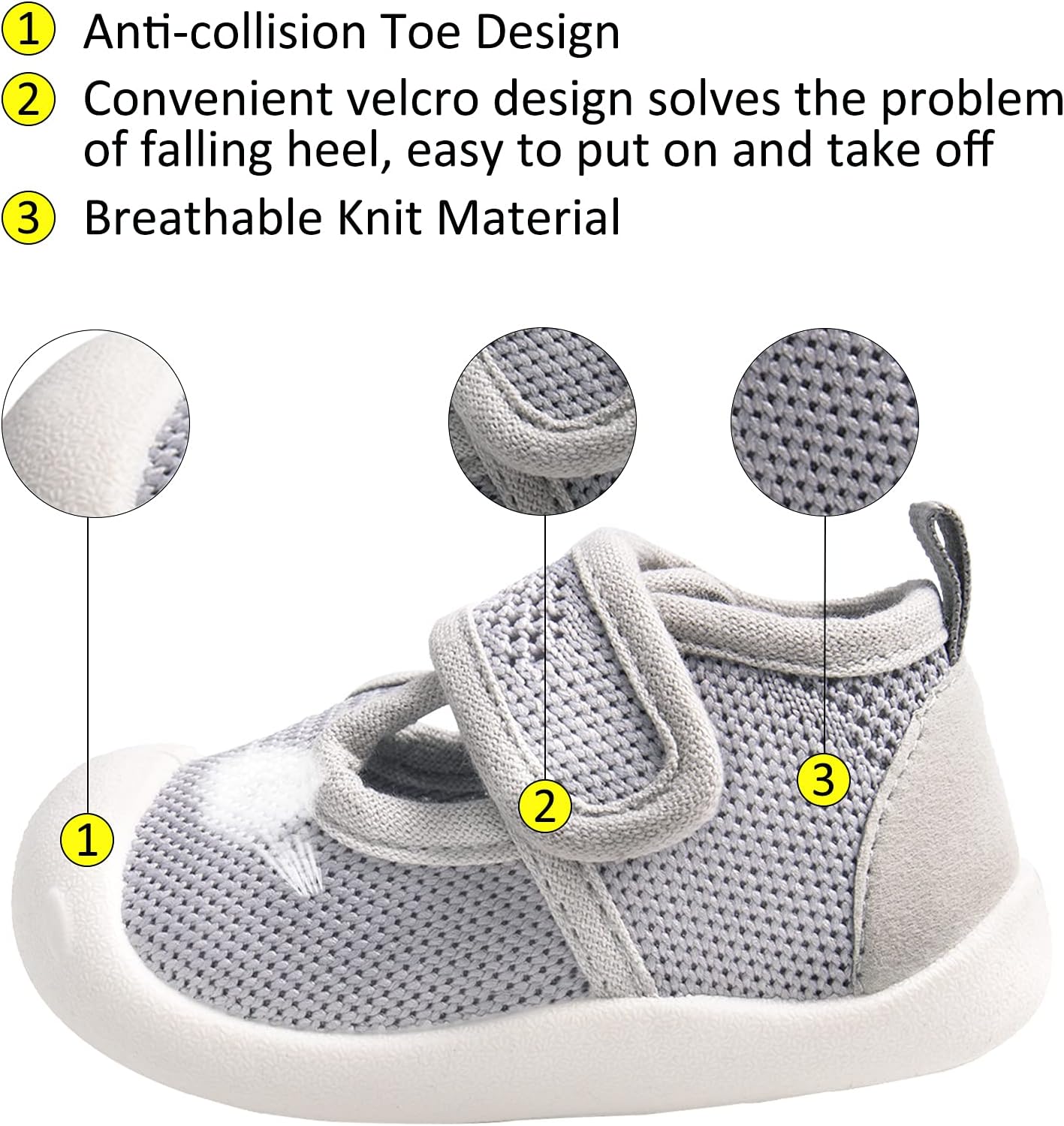 Baby First-Walking Shoes 1-4 Years Kid Shoes Trainers Toddler Infant Boys Girls Soft Sole Non Slip